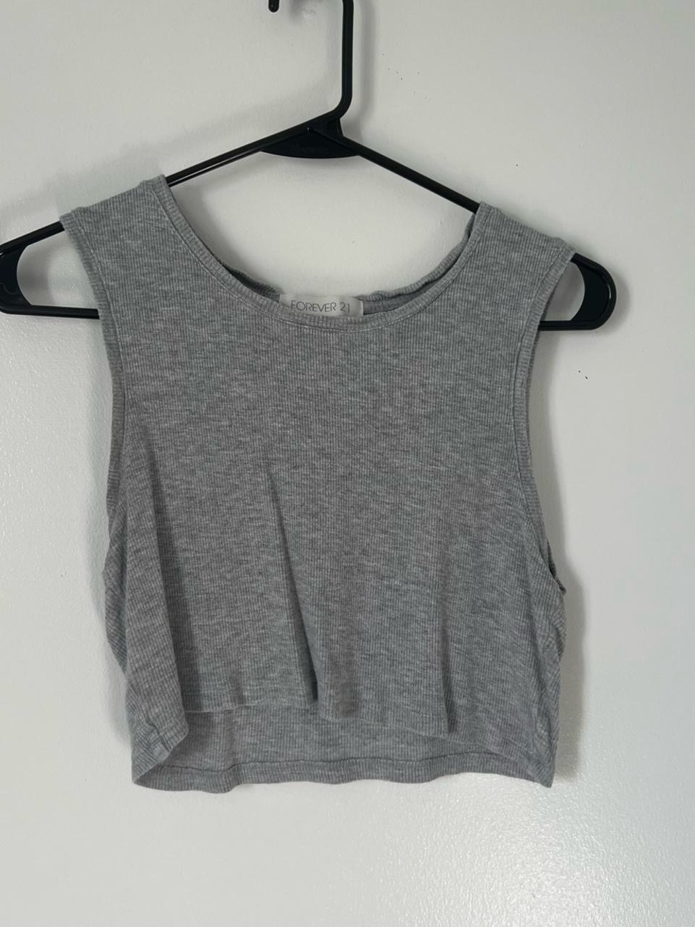 Forever 21 Light Gray Ribbed Crop Tank